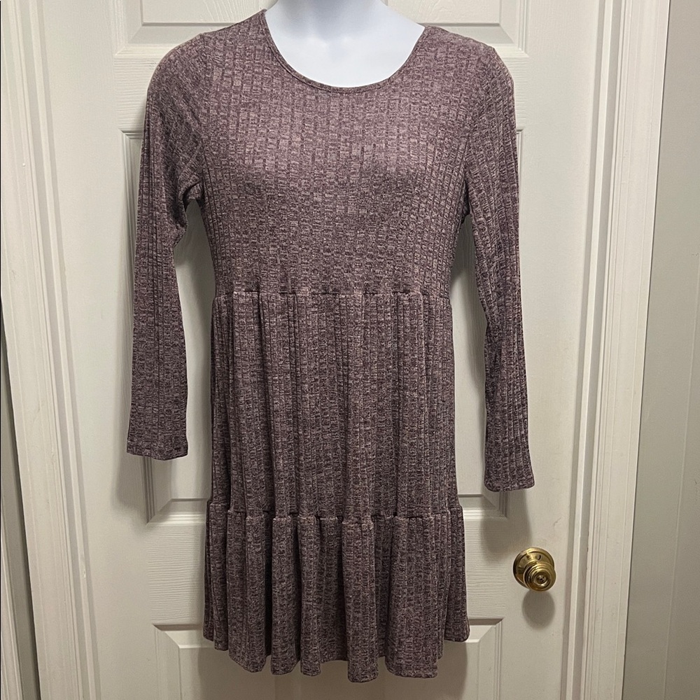 Purple Long Sleeve Dress